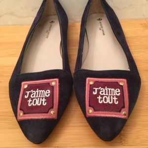 NEW J’aime Tout Navy Suede Flat
